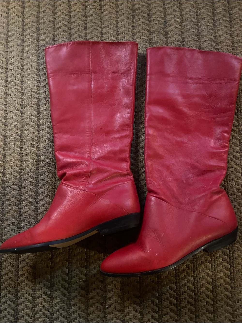 Red Over-the-Knee Pointed Toe Boots - Sleek Women's Fashion Boot